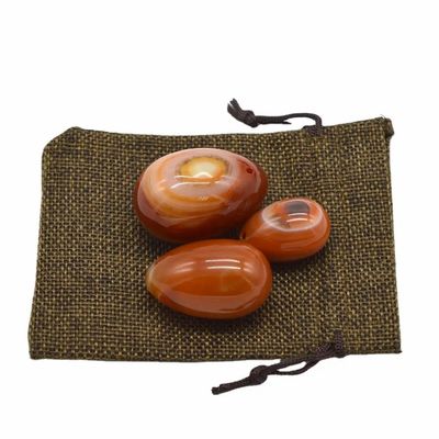 2024 Huevo de yoni de carnelia Rojo de ágata huevo de jade para el endurecimiento vaginal ejercicio terapia de masaje