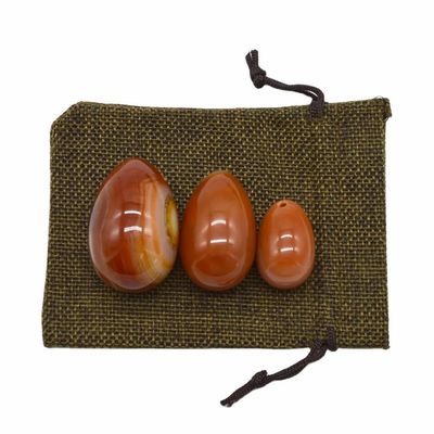 2024 Huevo de yoni de carnelia Rojo de ágata huevo de jade para el endurecimiento vaginal ejercicio terapia de masaje
