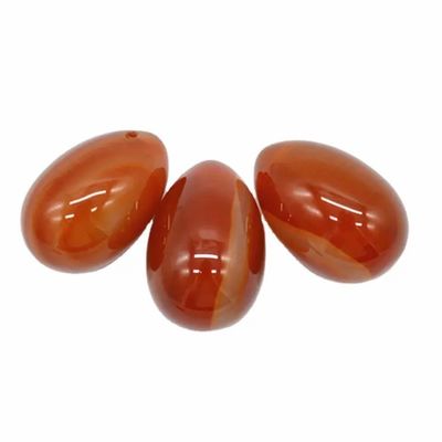 2024 Huevo de yoni de carnelia Rojo de ágata huevo de jade para el endurecimiento vaginal ejercicio terapia de masaje
