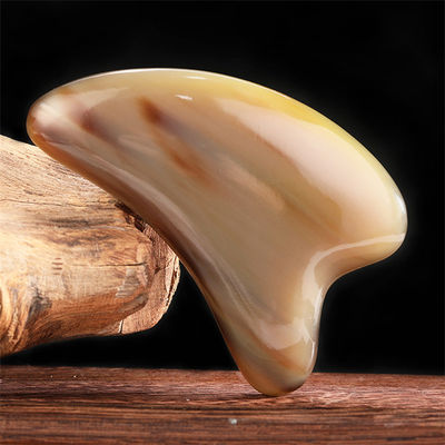 Guía de belleza facial Gua Sha Herramienta Cuerno de toro Tabla de raspado en forma de corazón para el cuidado de la piel del cuerpo y bastón de acupuntura