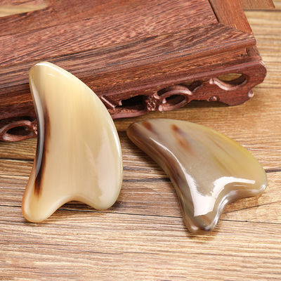 Guía de belleza facial Gua Sha Herramienta Cuerno de toro Tabla de raspado en forma de corazón para el cuidado de la piel del cuerpo y bastón de acupuntura