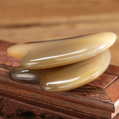 Guía de belleza facial Gua Sha Herramienta Cuerno de toro Tabla de raspado en forma de corazón para el cuidado de la piel del cuerpo y bastón de acupuntura