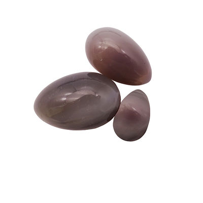 Set de huevos Yoni para curar huevo de ágata gris pulido Kaigl Vagina Dumbbell Yoni Piedra de masaje 3 tamaños para bienestar íntimo