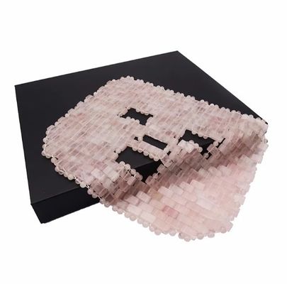7.4 * 9.25 pulgadas Rosa Cuarzo de Jade Máscara de masaje de ojos de piedra natural masajeador de rostro máscara de sueño para la función de masaje de belleza