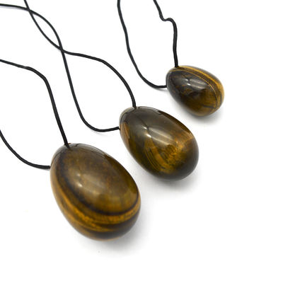 4 piezas de ojo de tigre perforado huevos y varitas Yoni conjunto con caja perfecto para las vacaciones y la colección de estatuas de talla de piedra