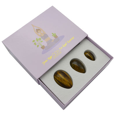 4 piezas de ojo de tigre perforado huevos y varitas Yoni conjunto con caja perfecto para las vacaciones y la colección de estatuas de talla de piedra