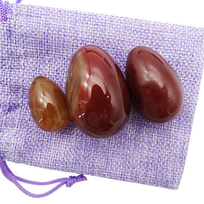 Características regionales Huevos Yoni Rojo Ágata Piedra preciosa natural Huevos de Jade Para mujeres Ejercicio de Kegel