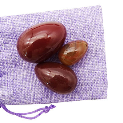 Características regionales Huevos Yoni Rojo Ágata Piedra preciosa natural Huevos de Jade Para mujeres Ejercicio de Kegel