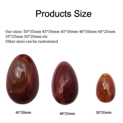 Características regionales Huevos Yoni Rojo Ágata Piedra preciosa natural Huevos de Jade Para mujeres Ejercicio de Kegel
