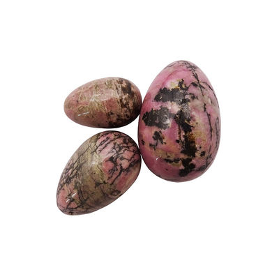 Ejercicio de Kegel Piedras preciosas Jade caliente Rhodonite Palm Stone Yoni huevos para mujeres Entrenamiento muscular pélvico en 3 tamaños