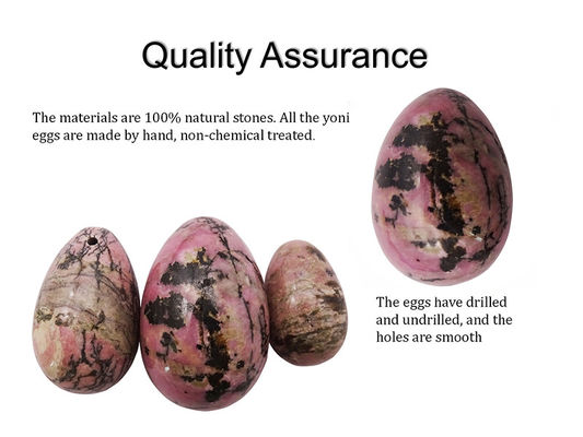 Ejercicio de Kegel Piedras preciosas Jade caliente Rhodonite Palm Stone Yoni huevos para mujeres Entrenamiento muscular pélvico en 3 tamaños