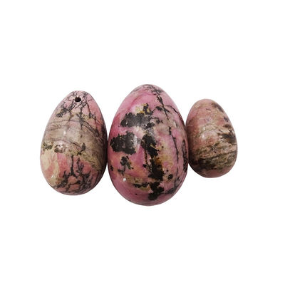 Ejercicio de Kegel Piedras preciosas Jade caliente Rhodonite Palm Stone Yoni huevos para mujeres Entrenamiento muscular pélvico en 3 tamaños