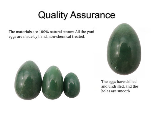 Salud de la mujer huevos de jade natural de aventurina verde para el suelo pélvico y el endurecimiento vaginal