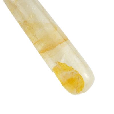128*58mm Roller amarillo de cítrico de piedra natural real masajeador facial de hielo Roller de rostro soldado área de masaje lisa