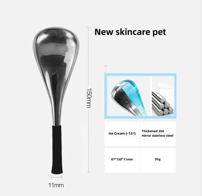 Equipo de masaje Propiedades de acero inoxidable de plata Glóbulos de hielo sirena para la piel de la cara Cuidado de la salud de la piel Spa Cuchara Roller facial 2023