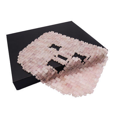 Área de masaje de ojos 7.4 * 9.25 pulgadas Rosa de cuarzo de jade Mascarilla de piedra natural Mascarilla facial para dormir