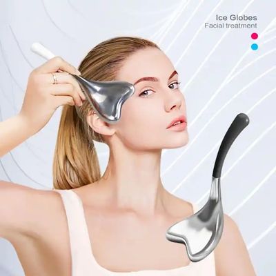 Globos de hielo faciales de refrigeración de acero inoxidable para belleza facial Globos criogénicos de oro y plata de lujo