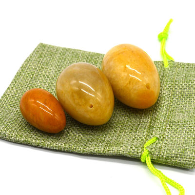 Característica regional huevos de jade amarillo ejercicio de Kegel huevos de piedra semipreciosa para el amor tema