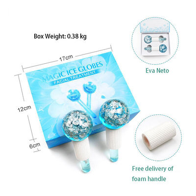 Borosilicato de vidrio 24K Oro de papel de hielo globos para masajeador facial para reducir la inflamación de hinchazón y bolsas debajo de los ojos