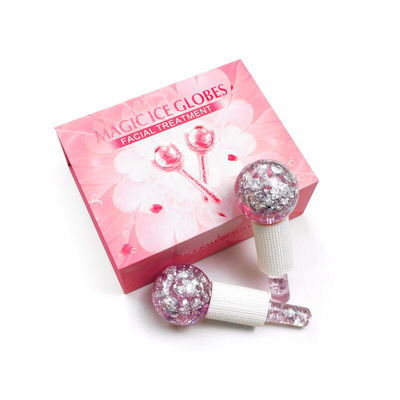 Borosilicato de vidrio 24K Oro de papel de hielo globos para masajeador facial para reducir la inflamación de hinchazón y bolsas debajo de los ojos