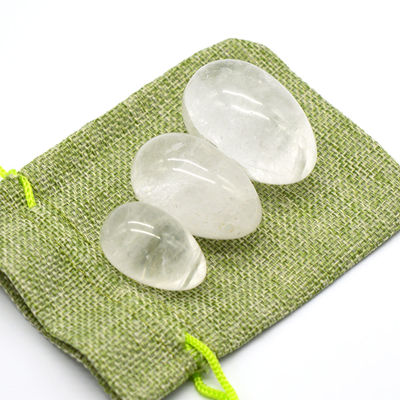 Cristal de roca clara cuarzo Yoni huevos técnica pulida OEM Acceptado piedra preciosa natural Chakra de curación Lapidary