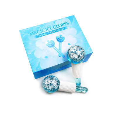 Borosilicato de vidrio 24K Oro de papel de hielo globos para masajeador facial para reducir la inflamación de hinchazón y bolsas debajo de los ojos