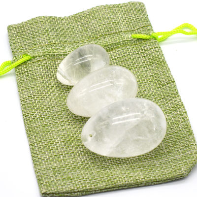 Cristal de roca clara cuarzo Yoni huevos técnica pulida OEM Acceptado piedra preciosa natural Chakra de curación Lapidary