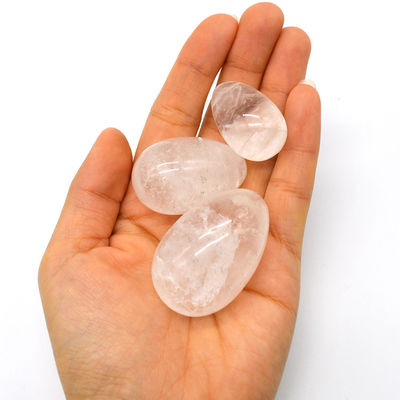 Cristal de roca clara cuarzo Yoni huevos técnica pulida OEM Acceptado piedra preciosa natural Chakra de curación Lapidary