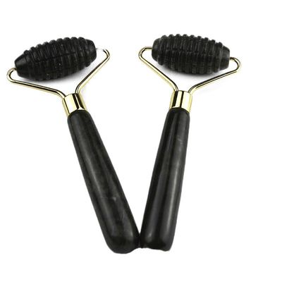 Logotipo personalizado DisponibleD Spikey Natural Xiuyan Jade Facial Guasha Roller Facial Masajista Para Masaje de Piel Gua Sha Herramientas de Belleza Para Mujer