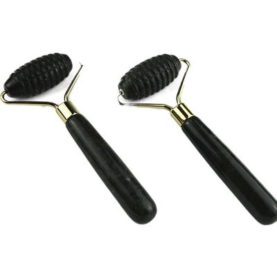 Logotipo personalizado DisponibleD Spikey Natural Xiuyan Jade Facial Guasha Roller Facial Masajista Para Masaje de Piel Gua Sha Herramientas de Belleza Para Mujer