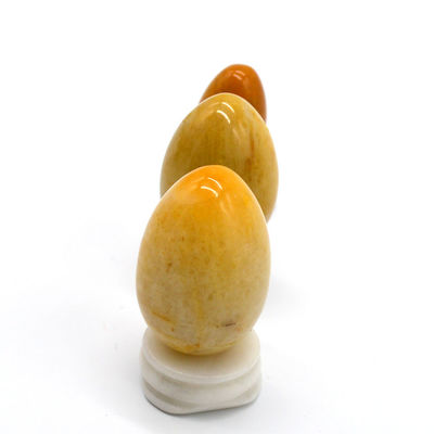 Apretamiento vaginal con huevos de jade amarillo natural herramienta de ejercicios de Kegel 45*30/40x30/x20mm
