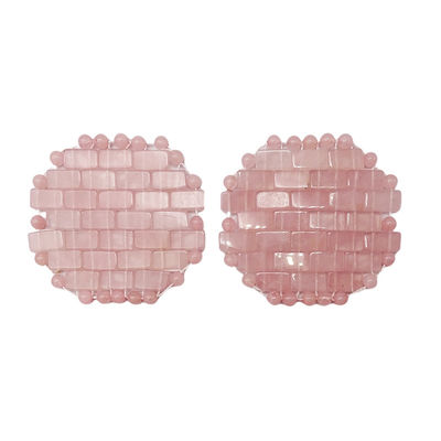 Máscara facial 100% natural de cuarzo rosa Mini cubre los ojos para tratamientos faciales Ojos hinchados Dolores de cabeza Migrañas Ojo/máscara facial para dormir