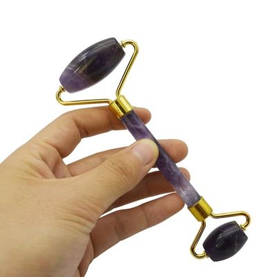 Roller de jade de amatista Guasha Herramientas para el cuidado de la piel del rostro Roller de ojos pequeños para los ojos Cara Gua Sha Masajista para mujeres Roller facial para el cuidado personal Regalos