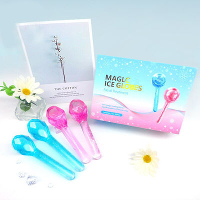 Cara fría Globos de hielo Bolas de hielo Masajeador facial para ojos hinchados y círculos oscuros Logotipo de forma de diamante Logotipo personalizado disponible