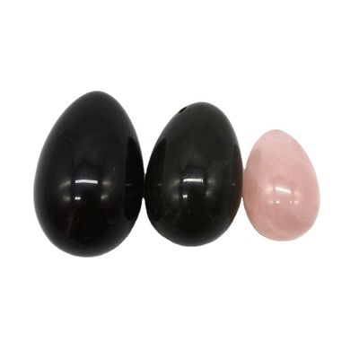 Características regionales Obsidiano tallado Nefrita Rosa Cuarzo Huevos de jade natural Yoni huevos pulidos Piedra preciosa
