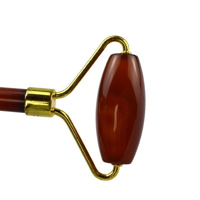 Logotipo personalizado DisponibleD 100% Auténtico Natural Carnelian Jade Guasha Roller Masaje Antienvejecimiento Cara Gua Sha Roller