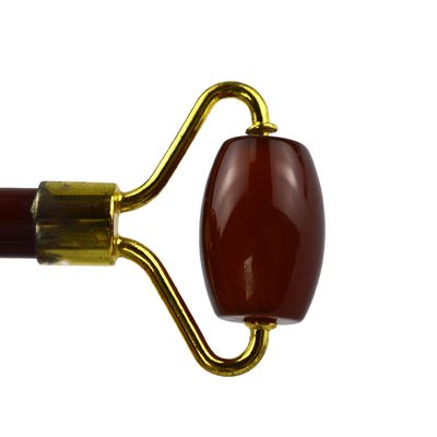 Logotipo personalizado DisponibleD 100% Auténtico Natural Carnelian Jade Guasha Roller Masaje Antienvejecimiento Cara Gua Sha Roller