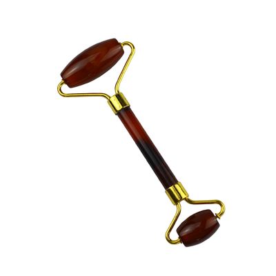 Logotipo personalizado DisponibleD 100% Auténtico Natural Carnelian Jade Guasha Roller Masaje Antienvejecimiento Cara Gua Sha Roller