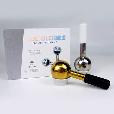 Masajeador facial para enfriar y reducir las ojeras Globos de hielo de acero inoxidable