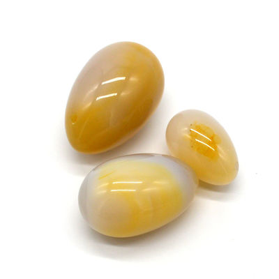 Gravado de piedra natural de ágata huevos perforados ejercicio vaginal huevos de jade 45*30mm/40*25mm/30*20mm