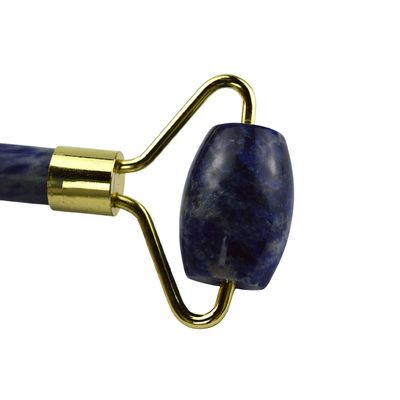 Masaje facial producto de belleza masajeador de cabeza de ojos azul Sodalite Facial Roller Jade Gua Sha herramienta para el cuidado de la piel con logotipo personalizado