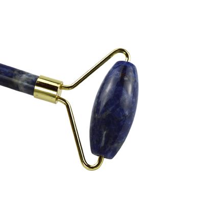 Masaje facial producto de belleza masajeador de cabeza de ojos azul Sodalite Facial Roller Jade Gua Sha herramienta para el cuidado de la piel con logotipo personalizado