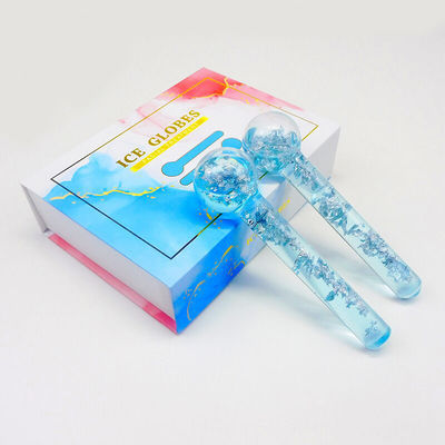 Globos de hielo de enfriamiento 24K Oro Roller de masaje facial para rutinas de belleza diarias para reducir la hinchazón facial y las ojeras