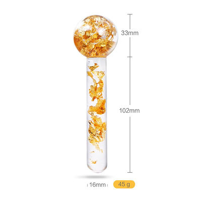 Globos de hielo de enfriamiento 24K Oro Roller de masaje facial para rutinas de belleza diarias para reducir la hinchazón facial y las ojeras