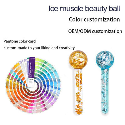 Globos de hielo de enfriamiento 24K Oro Roller de masaje facial para rutinas de belleza diarias para reducir la hinchazón facial y las ojeras