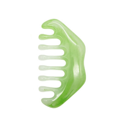 Peinado de masaje de resina Gua Sha certificado ISO9001 para el cuidado del cuero cabelludo y la terapia de acupuntura cera de abeja