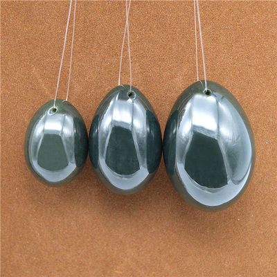 Huevos de Yoni de Jade Verde grabado Nefrita huevos de Jade para el ejercicio vaginal talla Tipo de grabado