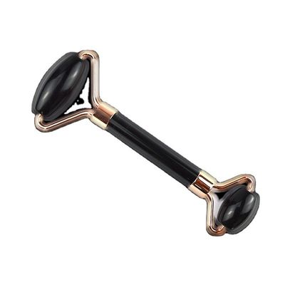 Roller de obsidiana negro natural Guasha masaje facial Gua Sha Roller para la cara Cuello y ojos Roller de jade clásico asequible