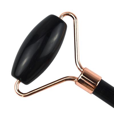 Roller de obsidiana negro natural Guasha masaje facial Gua Sha Roller para la cara Cuello y ojos Roller de jade clásico asequible
