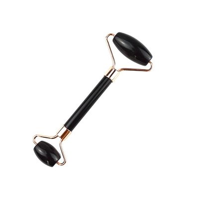 Roller de obsidiana negro natural Guasha masaje facial Gua Sha Roller para la cara Cuello y ojos Roller de jade clásico asequible